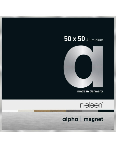 Nielsen Aluminium Bilderrahmen Alpha Magnet, 50x50 cm, Silber