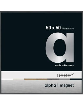 Nielsen Aluminium Fotolijst Alpha Magneet, 50x50 cm, Donkergrijs Glans