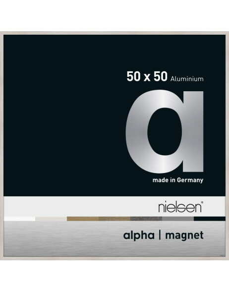 Nielsen Aluminium Bilderrahmen Alpha Magnet, 50x50 cm, Eiche Wei&szlig;
