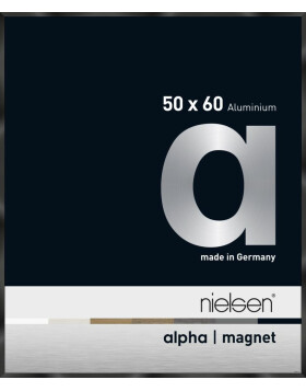 Nielsen Aluminium Bilderrahmen Alpha Magnet, 50x60 cm, Eloxal Schwarz Glanz