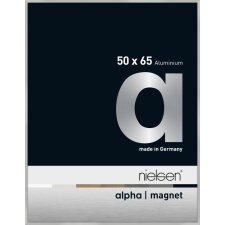 Nielsen Aluminium Bilderrahmen Alpha Magnet, 50x65 cm, Silber Matt