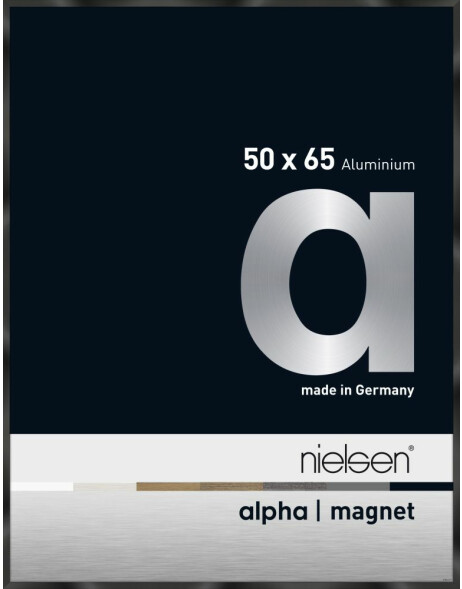 Nielsen Aluminium Bilderrahmen Alpha Magnet, 50x65 cm, Eloxal Schwarz Glanz