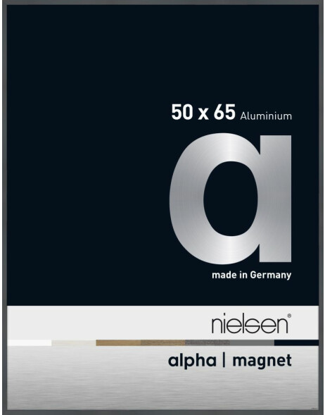 Nielsen Aluminium Bilderrahmen Alpha Magnet, 50x65 cm, Dunkelgrau Glanz