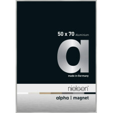 Cornice Nielsen in alluminio Alpha Magnet, 50x70 cm, argento opaco