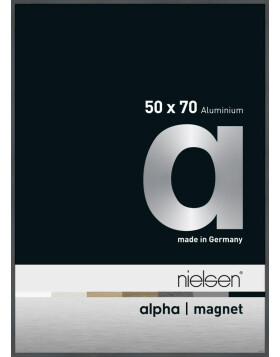 Nielsen Aluminium Bilderrahmen Alpha Magnet, 50x70 cm, Dunkelgrau Glanz