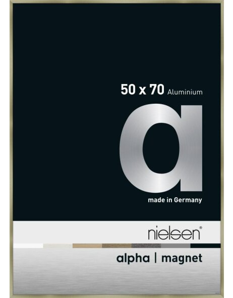 Nielsen cadre photo aluminium Alpha Magnet, 50x70 cm, inox bross&eacute;