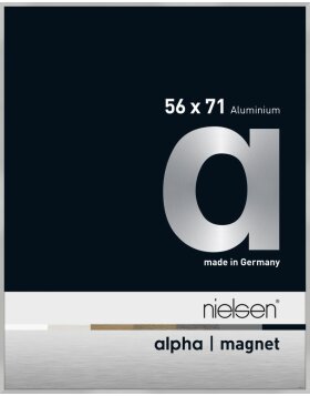 Cornice Nielsen in alluminio Alpha Magnet, 56x71 cm, argento opaco