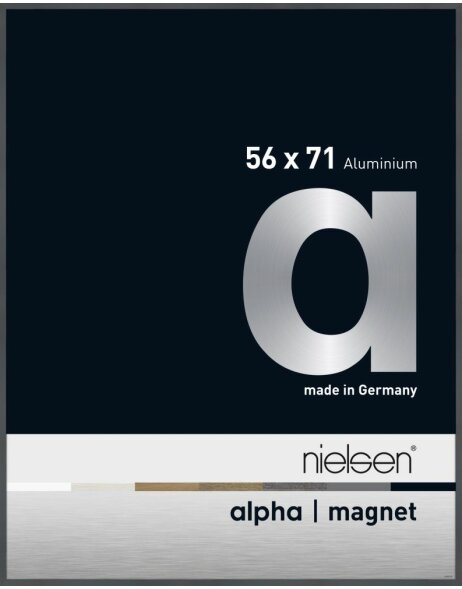 Nielsen Aluminum Photo Frame Alpha Magnet, 56x71 cm dark gray glossy