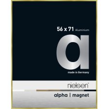Marco de aluminio Nielsen Alfa Imán, 56x71 cm, Oro cepillado