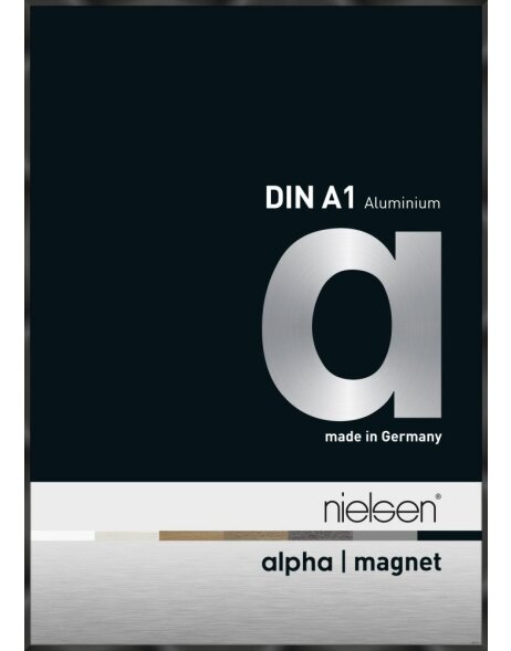 Nielsen Aluminium Bilderrahmen Alpha Magnet, 59,4x84,1 cm, Eloxal Schwarz Glanz