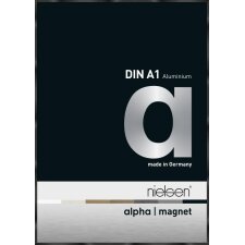 Cadre photo Nielsen aluminium Alpha Magnet, 59,4x84,1 cm, anodisé noir brillant