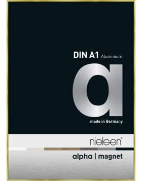 Marco de aluminio Nielsen Alpha Magnet, 59,4x84,1 cm, Oro cepillado