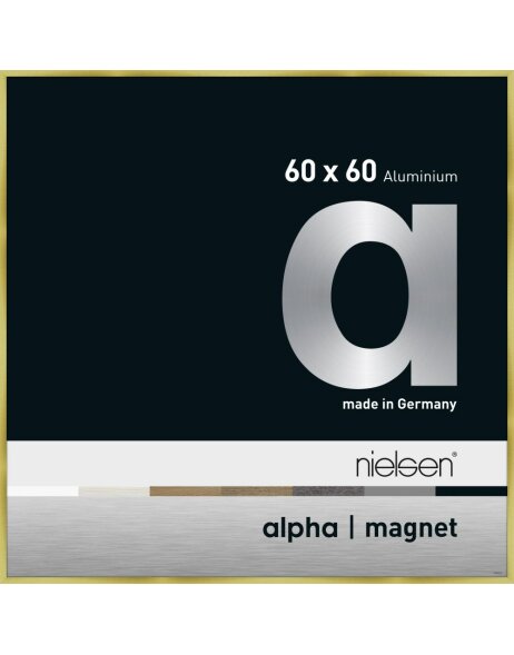 Nielsen Aluminium Bilderrahmen Alpha Magnet, 60x60 cm, Brushed Gold