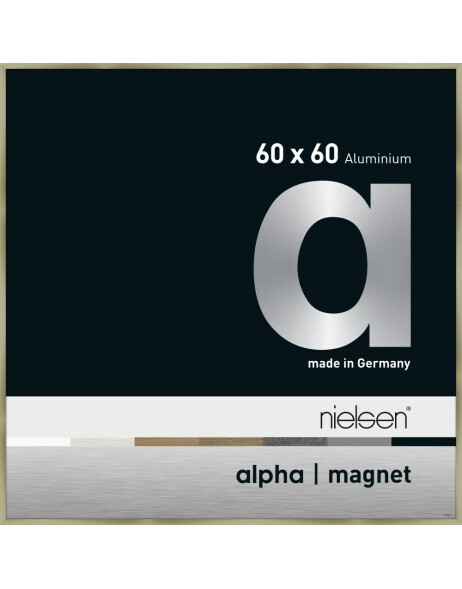 Nielsen Aluminium Bilderrahmen Alpha Magnet, 60x60 cm, Brushed Edelstahl
