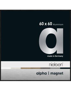 Cornice Nielsen in alluminio Alpha Magnet, 60x60 cm, nero anodizzato opaco