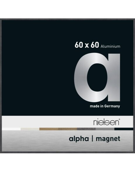 Nielsen Aluminium Bilderrahmen Alpha Magnet, 60x60 cm, Grau