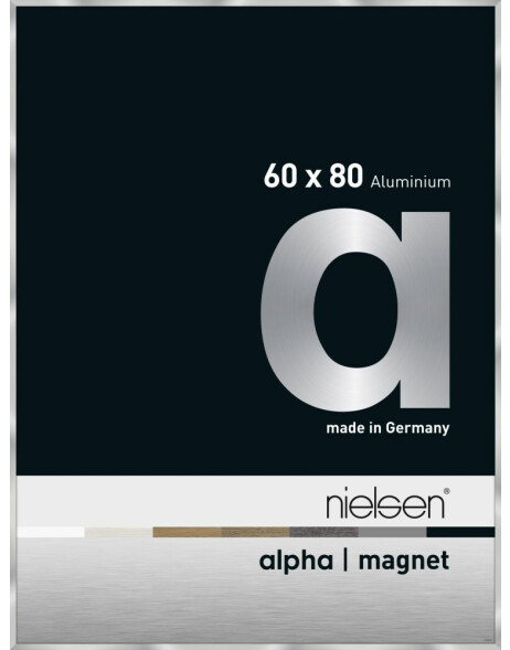 Cornice Nielsen in alluminio Alpha Magnet, 60x80 cm, argento