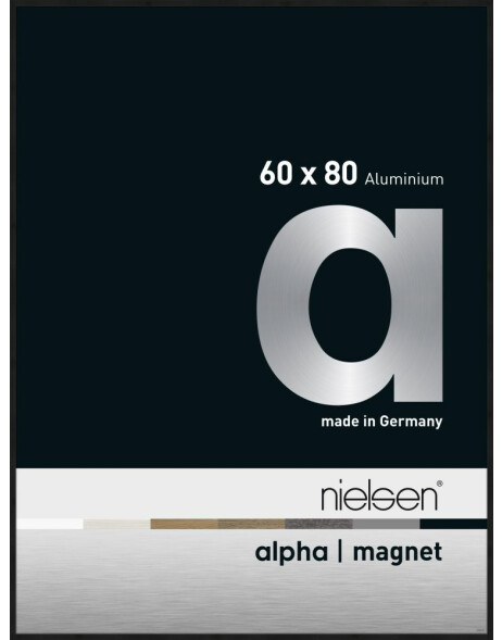 Nielsen Aluminium Bilderrahmen Alpha Magnet, 60x80 cm, Eloxal Schwarz Matt