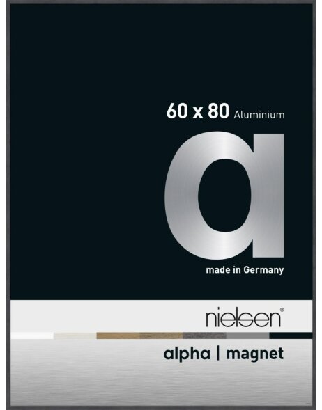 Nielsen Aluminium Bilderrahmen Alpha Magnet, 60x80 cm, Grau