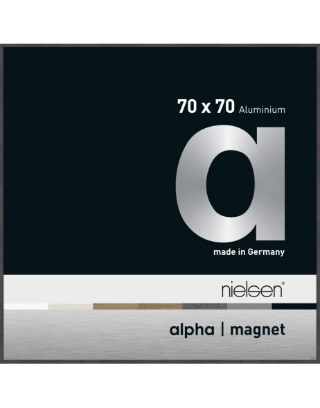 Nielsen Aluminium Bilderrahmen Alpha Magnet, 70x70 cm, Grau