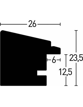 Marco de madera Nielsen Classico, 21x29,7 cm, negro-plateado