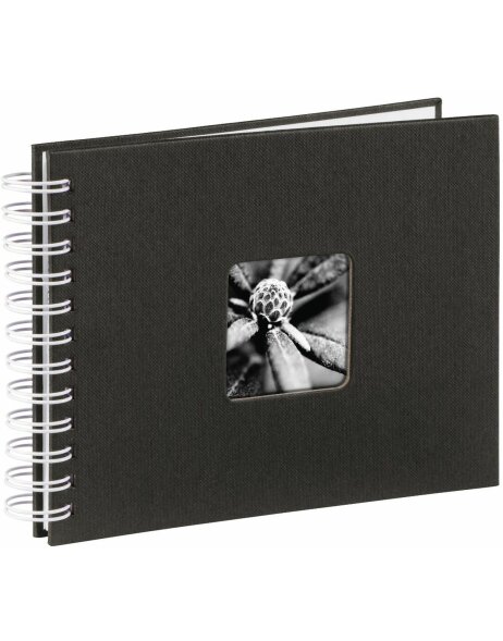 Fine Art Spiral Album, 24x17 cm, 50 white pages, black