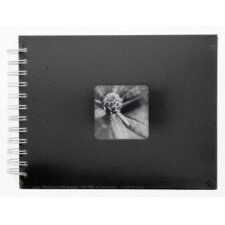 Album à spirales Fine Art, 24x17 cm, 50 pages blanches, noir