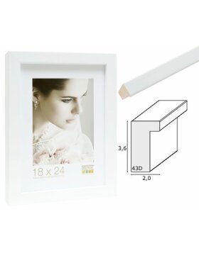 3D photo frame white wood S43DL