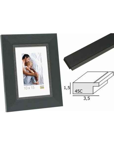 Cornice per foto in plastica nera S45CF
