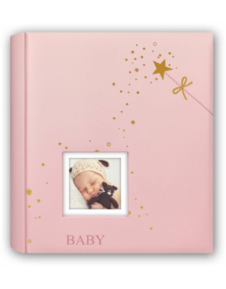 Baby slip-in album Sandrine 200 photos 11x16 cm pink