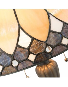Lampa stołowa Tiffany Clayre & Eef 5LL-5184 - Ø 41x60 cm - E27 - Max. 2x60 Watt brązowy