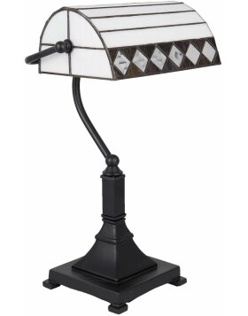Lampada da tavolo Tiffany Clayre & Eef 5LL-5196 - 26x20x43 cm - E27 - Max. 1x60 Watt bianco - nero