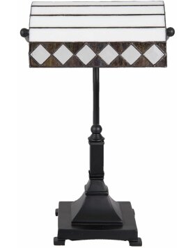 Lámpara de escritorio Tiffany Clayre & Eef 5LL-5196 - 26x20x43 cm - E27 - Max. 1x60 W blanco - negro