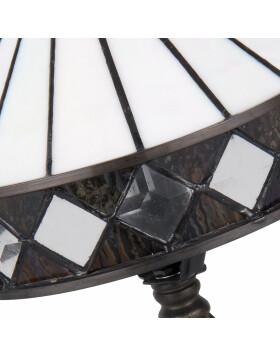 Table lamp Tiffany Clayre & Eef 5LL-5197 - Ø 20x36 cm - E14 - Max. 1x40 Watt white black