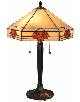 Tafellamp Tiffany Clayre en Eef 5ll-5201 - 40x35x59 cm - e27 - Max. 2x60 Watt multi