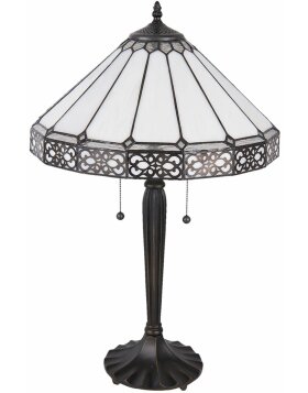 Table lamp Tiffany Clayre & Eef 5LL-5211 - Ø 41x62 cm - E27 - Max. 2x60 Watt white black
