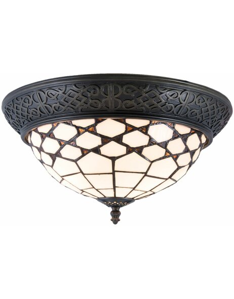 Lampada da soffitto Tiffany Clayre &amp; Eef 5LL-5891 - &Oslash; 38x19 cm - E14-Max. 2x40 Watt bianco