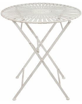 Table avec 2 chaises Clayre & Eef 5Y0386 - Ø 70x76 cm - 42x54x93 cm (2) distressed blanc