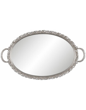 Tray with mirror Clayre & Eef 63916 - 49x29x3 cm silver