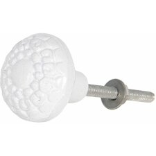 Doorknob Clayre & Eef 63949 - Ø 3x3 cm distressed white