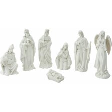 Figuras de belén (7) Clayre & Eef 6CE0741 - 6x4x15 - 6x6x10 - 5x3x3 cm blanco