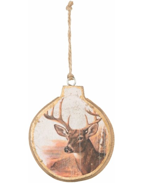 Hanger Deer Clayre &amp; Eef 6H1465 - 8x1x9 cm brown