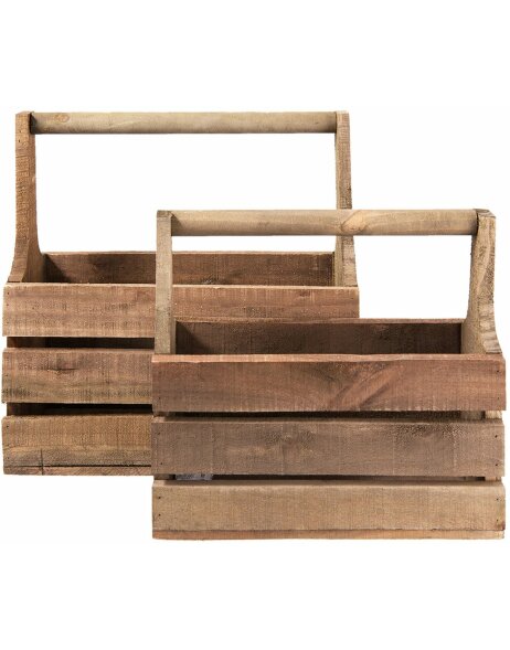 Wooden chest (2) Clayre &amp; Eef 6H1622 - 41x21x41 cm - 36x15x32 cm nature