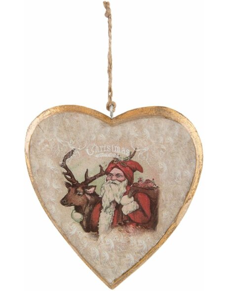 Hanger heart Christmas Clayre &amp; Eef 6H1654M - 14x1x15 cm multi