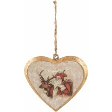 Hanger heart Christmas Clayre & Eef 6H1654S - 10x1x10 cm multi