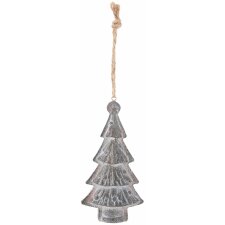 Hanger kerstboom Clayre en Eef 6pr1153 - 6x2x12 cm oud zilver