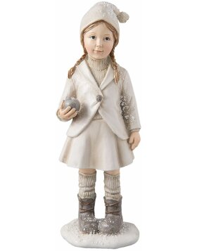 Decoration figurine of a child Clayre & Eef 6PR2271 - 8x6x22 cm distressed white