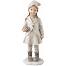 Decoration figurine of a child Clayre & Eef 6PR2271 - 8x6x22 cm distressed white