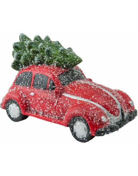 Auto mit Weihnachtsbaum Clayre &amp; Eef 6TE0145 - 24x13x16 cm rot