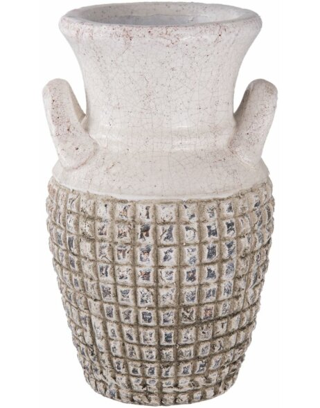 Vase Clayre &amp; Eef 6TE0176L - 20x18x30 cm - 3,2L distressed wei&szlig;